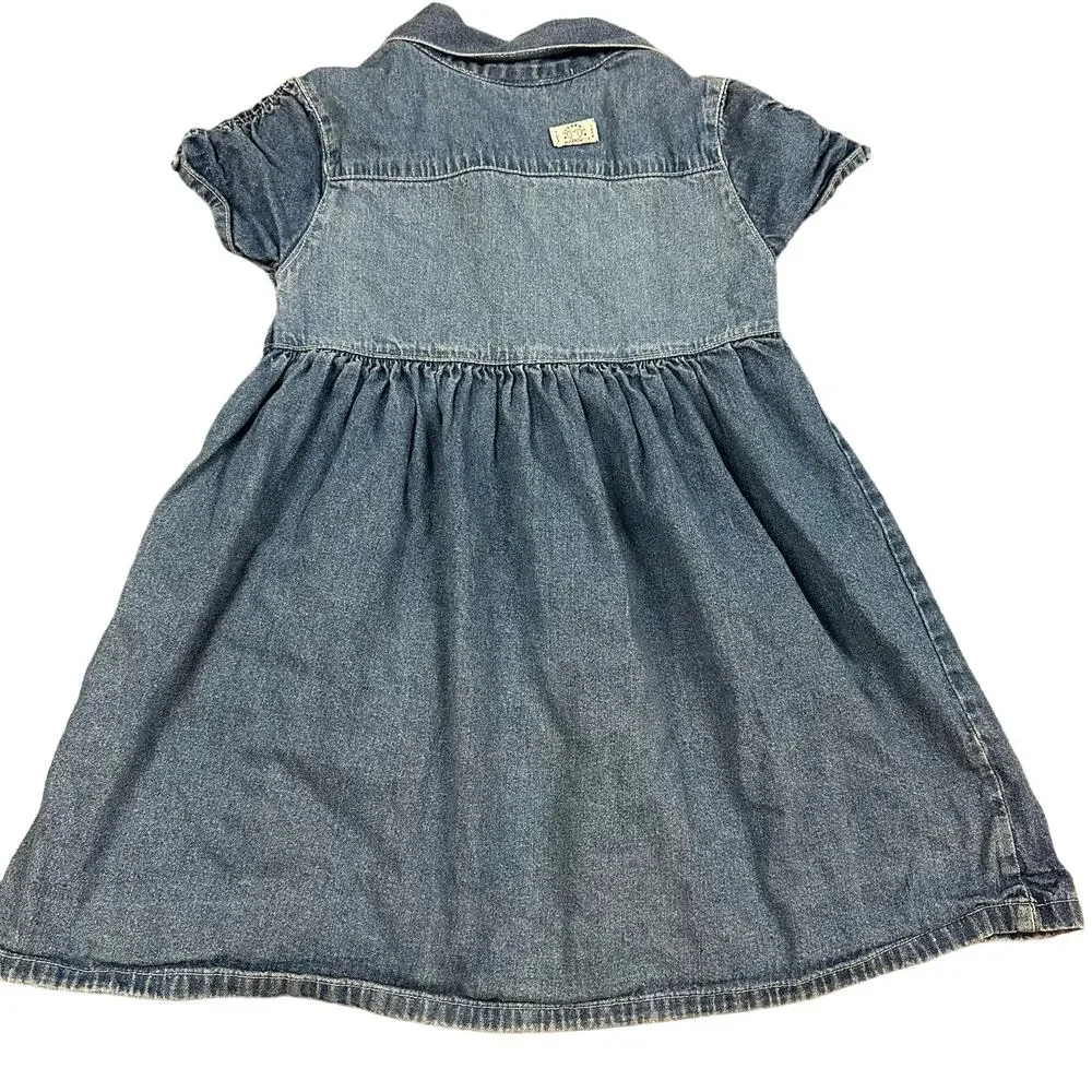 RARE Vintage Carter's MLB Boston Red Sox Denim Shirt Dress Girls Size 6